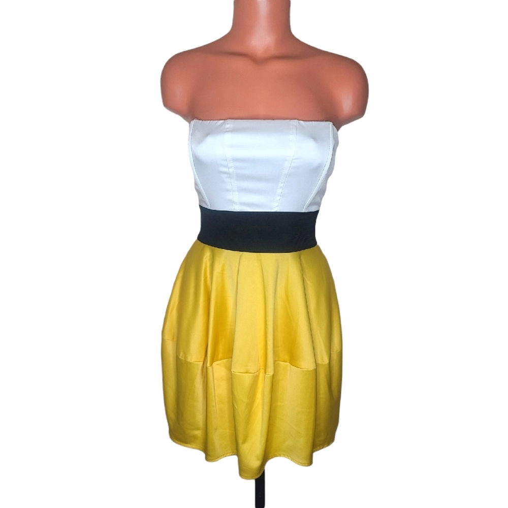 Yellow Strapless Party Dress Xtraordinary Junior's 7